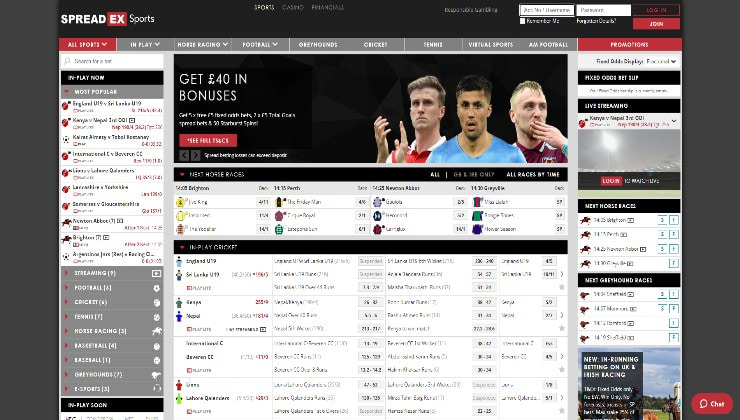 The Spreadex online sportsbook