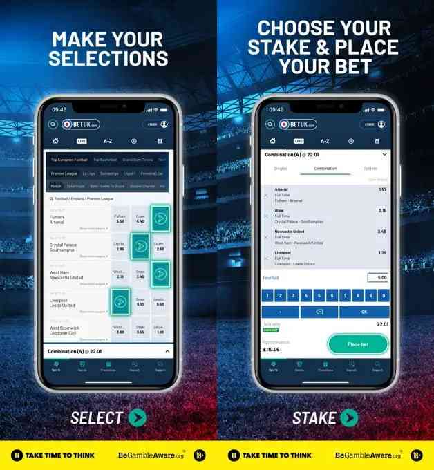 BetUK football betting app