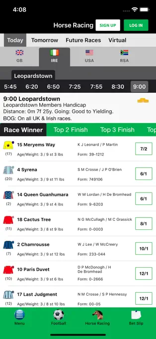 QuinnBet horse racing betting app