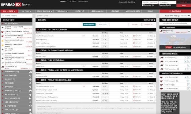 Spreadex UK esports betting