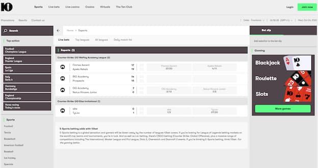 10bet UK esports betting