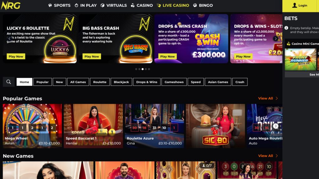 nrg live casino