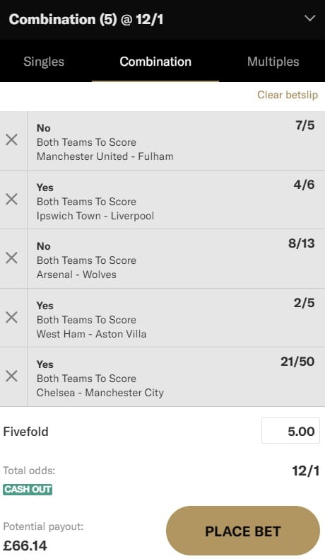 BTTS acca