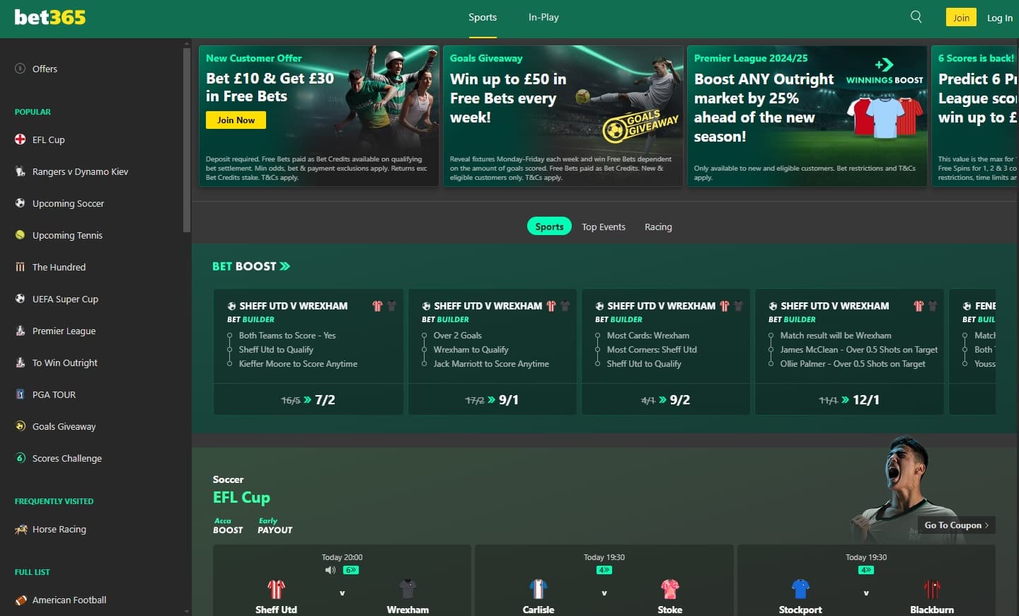 bet365 PayPal betting sites