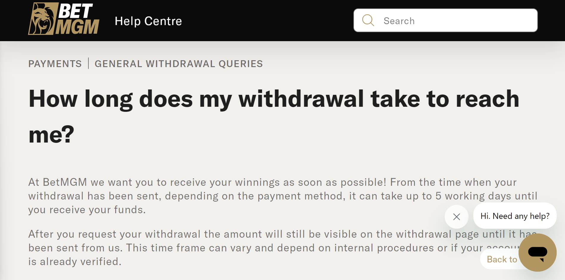 Perform Your Checks and Press Withdraw